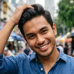 Man with a smile in an outdoor setting