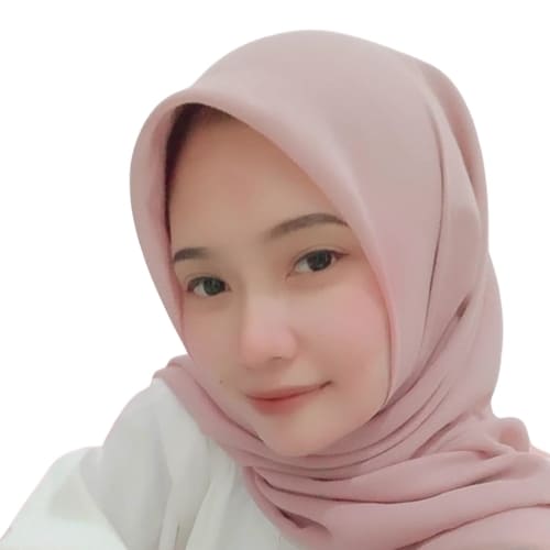 Person wearing a pink hijab on a white background
